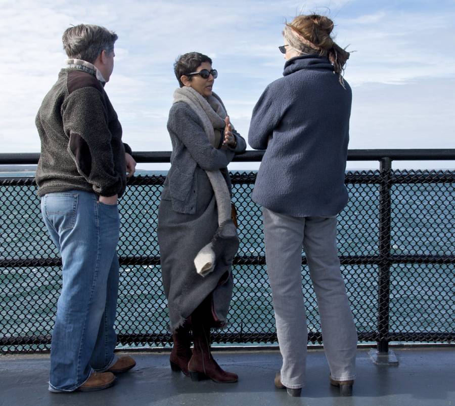 MASER RESIDENCE - MATHA'S VINEYARD - Bill, Shilpa, and Janet on the ferry to the island