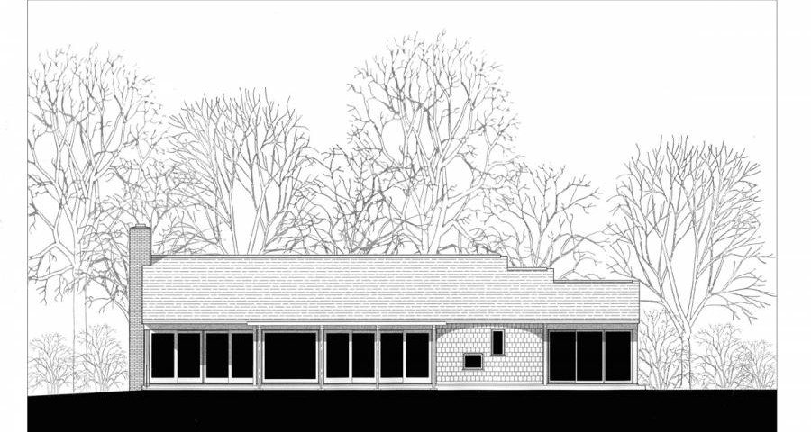 MASER RESIDENCE - MATHA'S VINEYARD - rear elevation